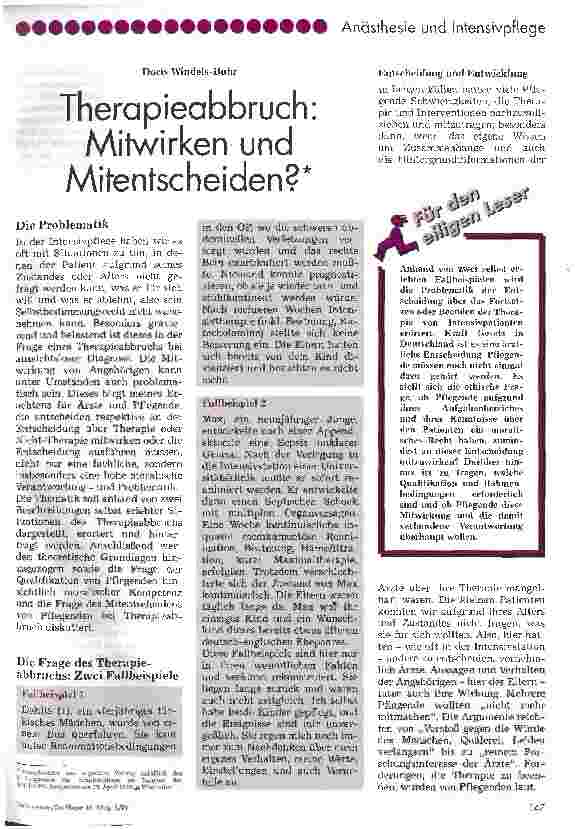 Vorschauseite 1: Therapieabbruch: Mitwirken und Mitentscheiden?
