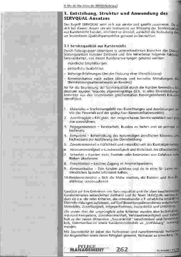 Vorschauseite 3: Was leistet der SERVQUAL-Ansatz? Dienstleistungsqualität aus Kundensicht und ihre Messung