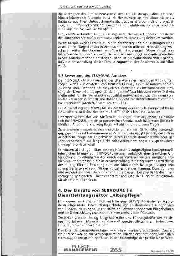 Vorschauseite 6: Was leistet der SERVQUAL-Ansatz? Dienstleistungsqualität aus Kundensicht und ihre Messung