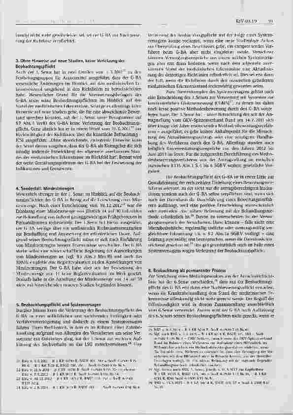 Vorschauseite 3: Beobachtungspflichten des G-BA in der Rechtsprechung des BSG