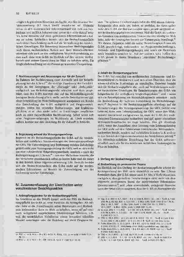 Vorschauseite 4: Beobachtungspflichten des G-BA in der Rechtsprechung des BSG