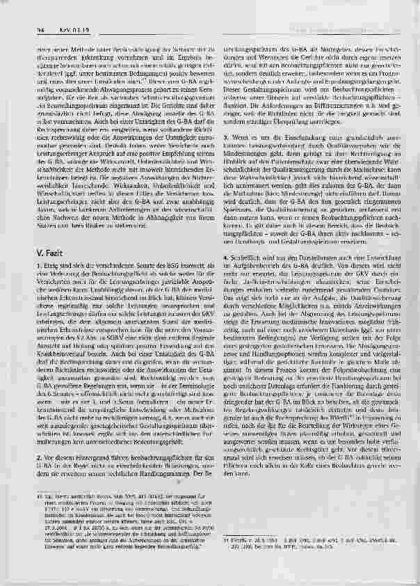 Vorschauseite 6: Beobachtungspflichten des G-BA in der Rechtsprechung des BSG