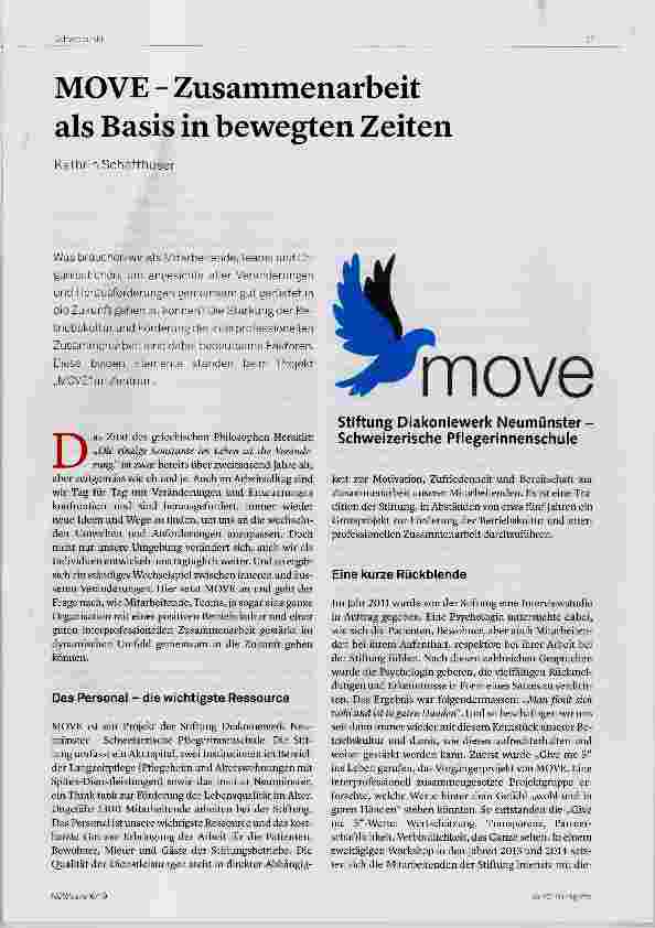 Vorschauseite 1: MOVE - Zusammenarbeit als Basis in bewegten Zeiten