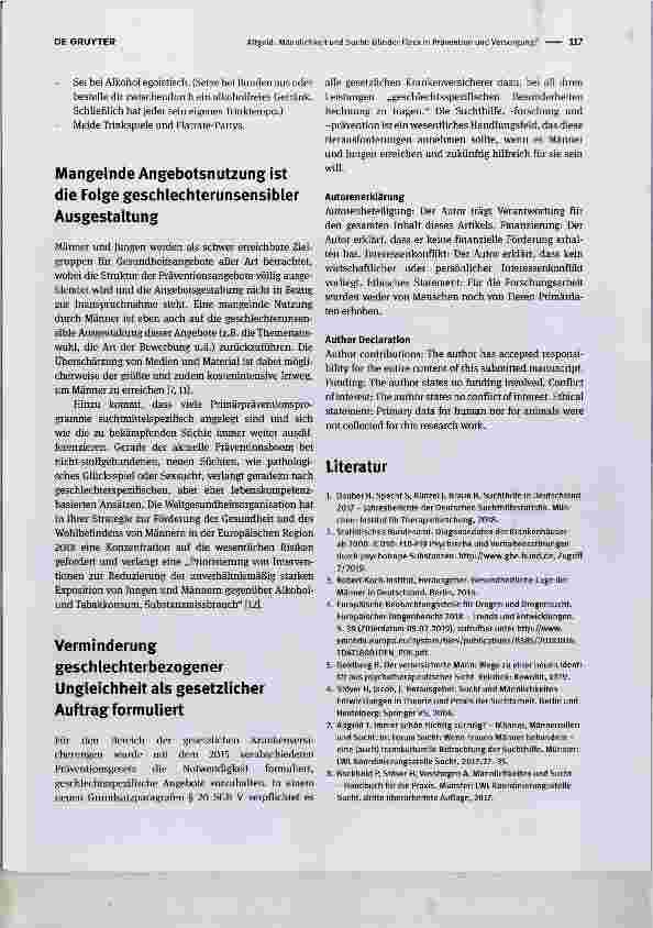 Vorschauseite 3: Männlichkeit und Sucht: Blinder Fleck in Prävention und Versorgung?