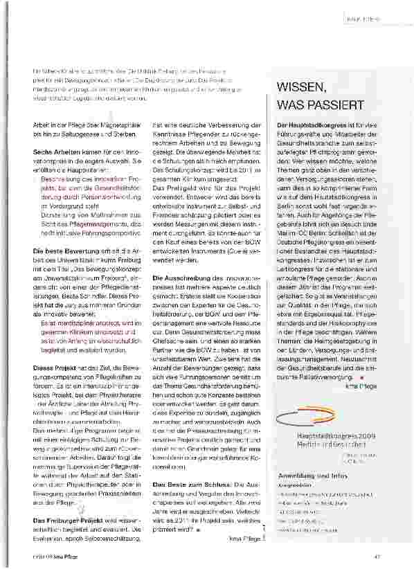 Vorschauseite 2: BEWEGUNGSKONZEPT PRÄMIERT