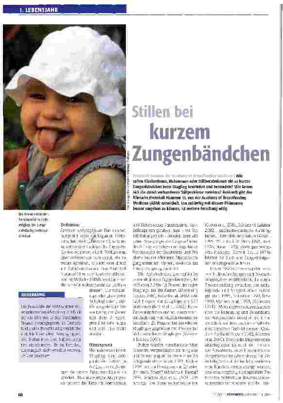 Vorschauseite 1: Stillen bei kurzem Zungenbändchen