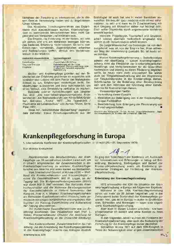 Vorschauseite 2: Forschung in der Krankenpflege