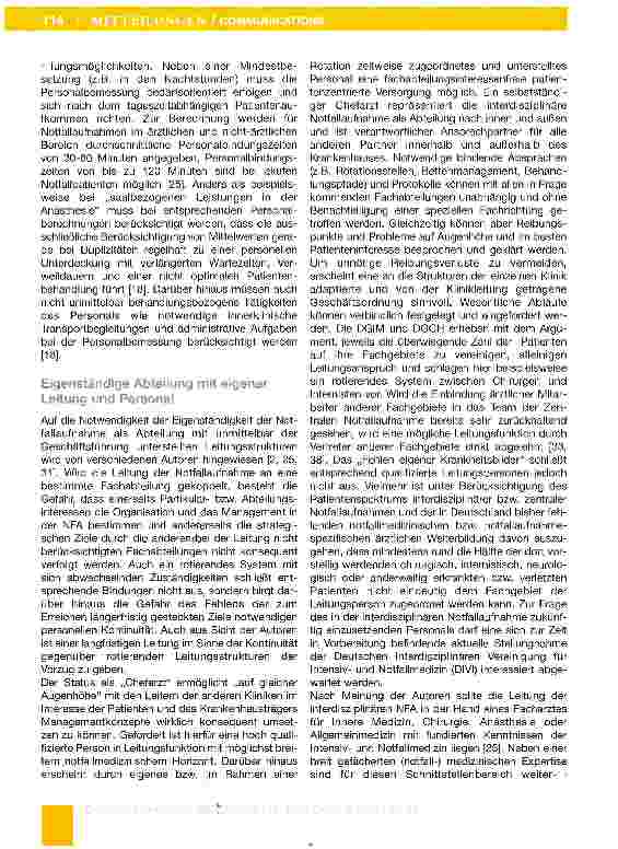 Vorschauseite 6: Interdisziplinäre Notfallaufnahme; Aktueller Stand und Ausblick