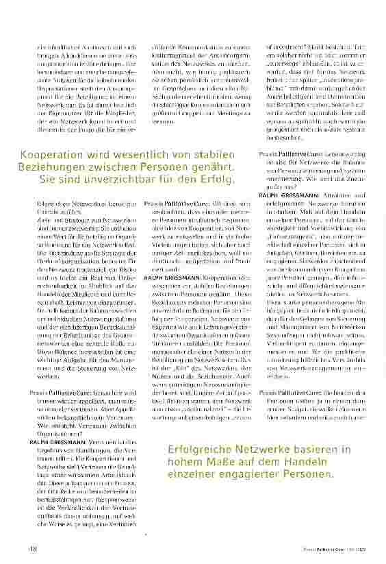 Vorschauseite 2: Interview mit Ralph Grossmann zu den Themen „Delegiertendilemma, mehrfache Loyalitäten und die Steuerung von Netzwerken