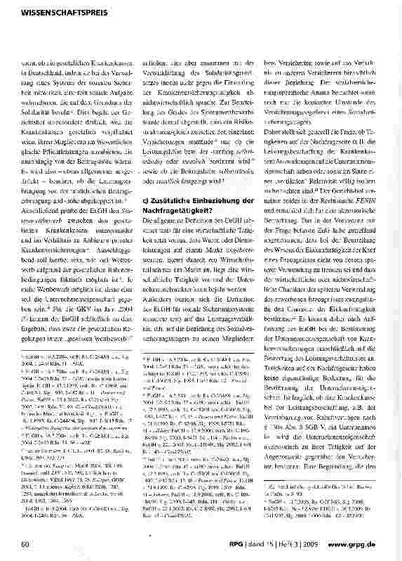 Vorschauseite 3: Das Europäische Wettbewerbsrecht -Fluch oder Segen für das deutsche Gesundheitssystem?