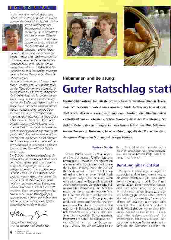 Vorschauseite 1: Guter Ratschlag statt verratlosender Beratung!
