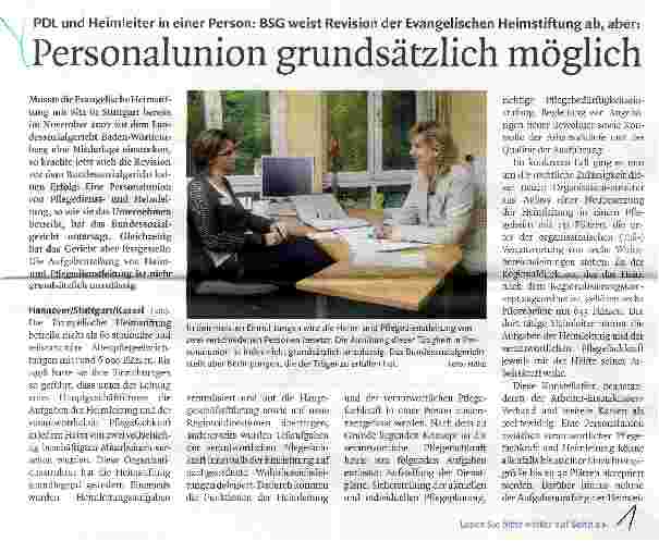 Vorschauseite 1: Personalunion grundsätzlich möglich
