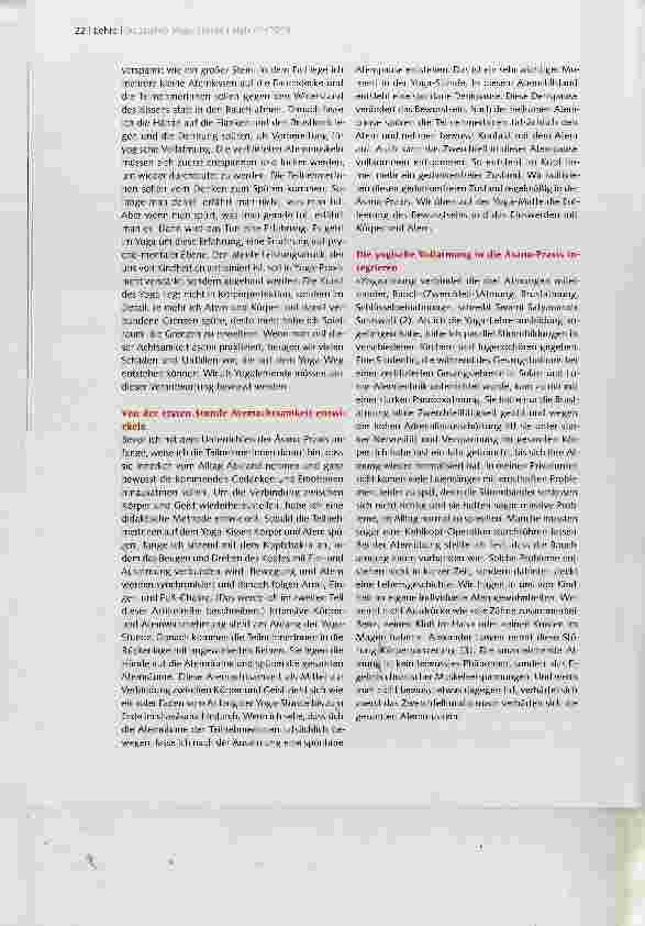 Vorschauseite 3: DEN ATEM EUR YOGA-PRAXIS VORBEREITEN TEIL 1 Die Bedeutung des Atems in der Äsana-Praxis