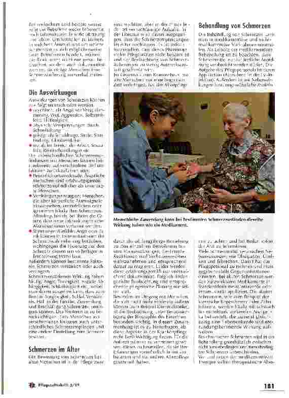 Vorschauseite 2: AltenpflegeschülerInnen berichten: Alternative Schmerzbekämpfung - Chancen und Risiken