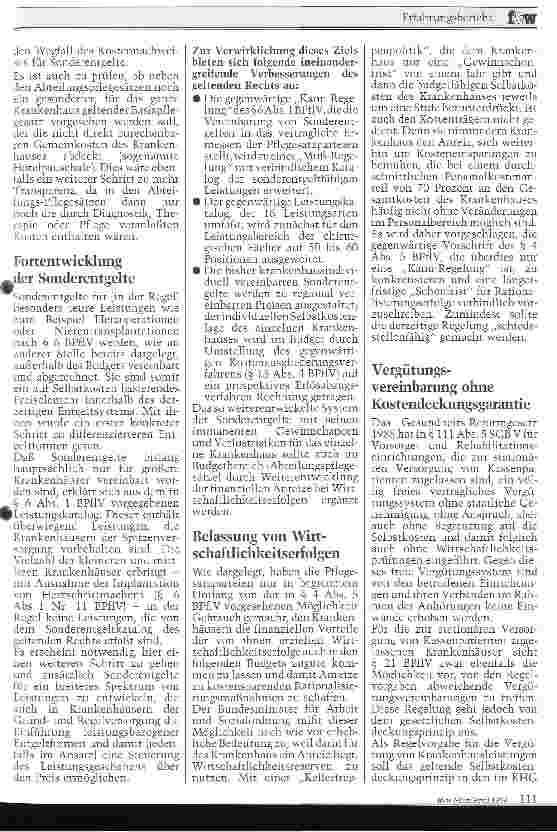 Vorschauseite 4: Erfahrungsbericht des Bundesministers für Arbeitu. Sozialordnung über die Auswirkungen der Krankenhaus-Neuordnung