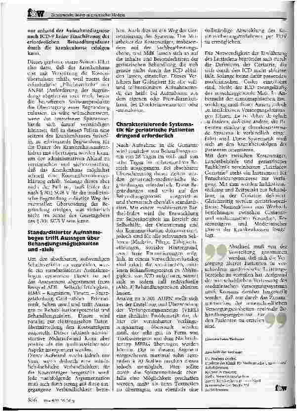 Vorschauseite 5: Zunehmender Bedarf an geriatrischer Medizin