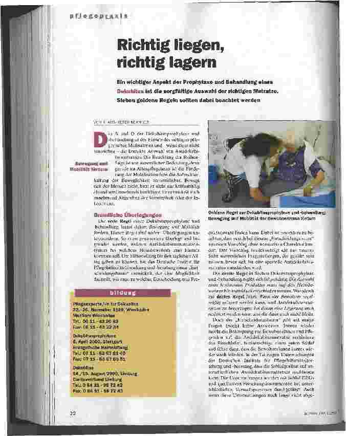 Vorschauseite 1: Richtig liegen, richtig lagern