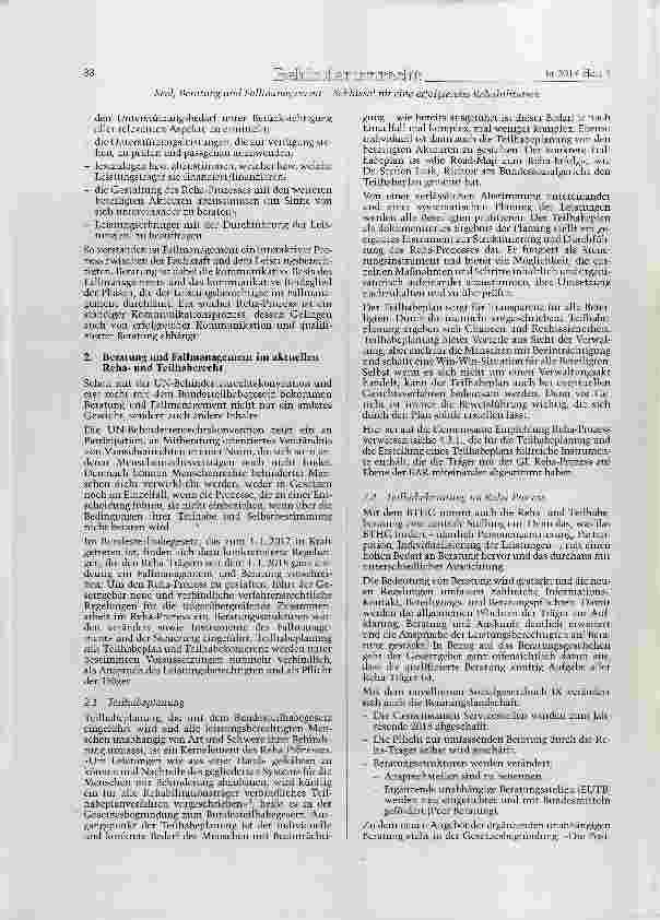 Vorschauseite 3: Beratung und Fallmanagement Schlüssel für eine erfolgreiche Rehabilitation
