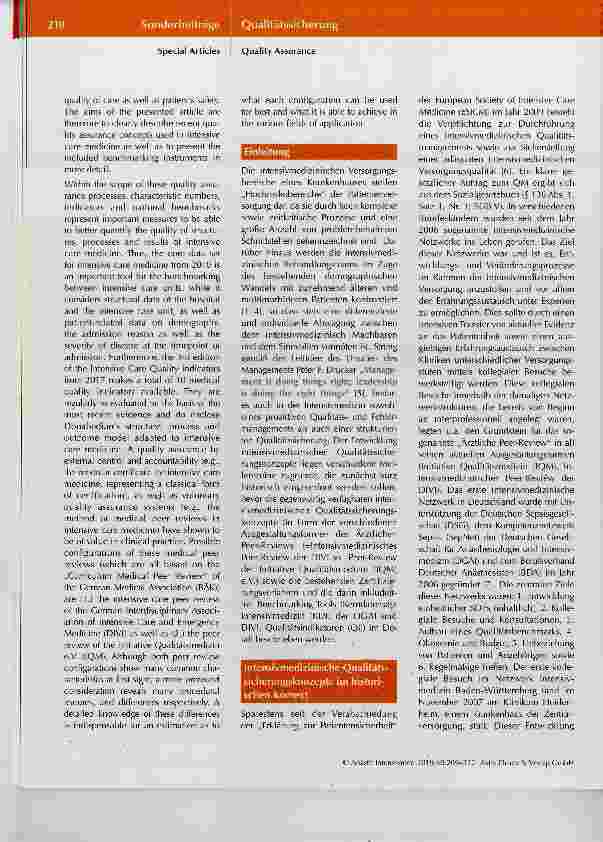 Vorschauseite 2: Konzepte zur Qualitätssicherung in der Intensivmedizin Ärztliches Peer-Review, Zertifizierungsverfahren & Benchmarking-Instrumente
