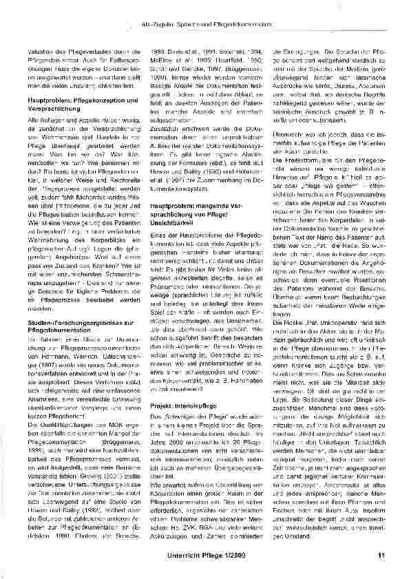 Vorschauseite 3: Sprache und Pflegedokumentation