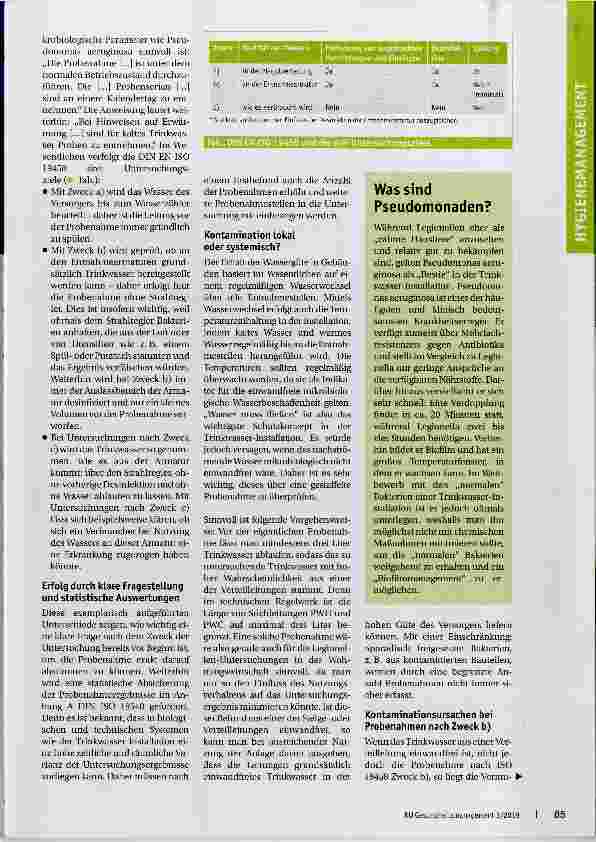 Vorschauseite 2: Bakterien im Trinkwasser eines Krankenhausneubaus