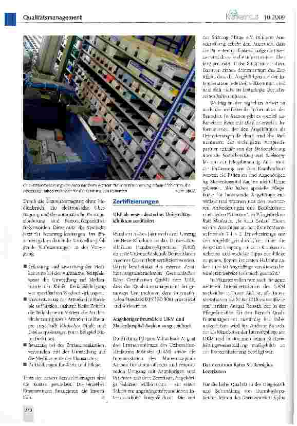 Vorschauseite 3: Klinikum Schwabing des Städtischen Klinikums München mit KTQ-Jubiläumszertifikat ausgezeichnet