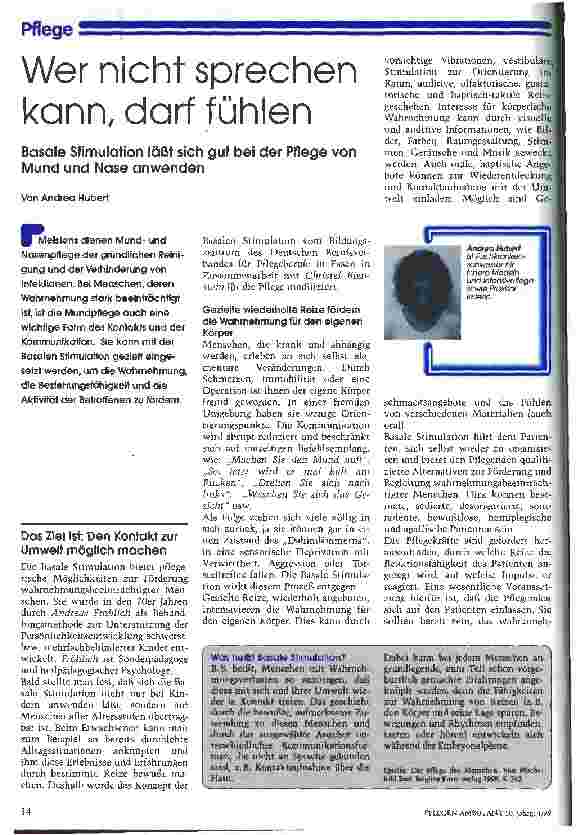 Vorschauseite 1: Wer nicht sprechen kann, darf fühlen