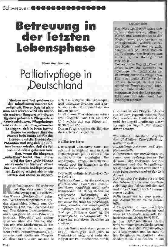 Vorschauseite 1: Betreuung in der letzten Lebensphase
