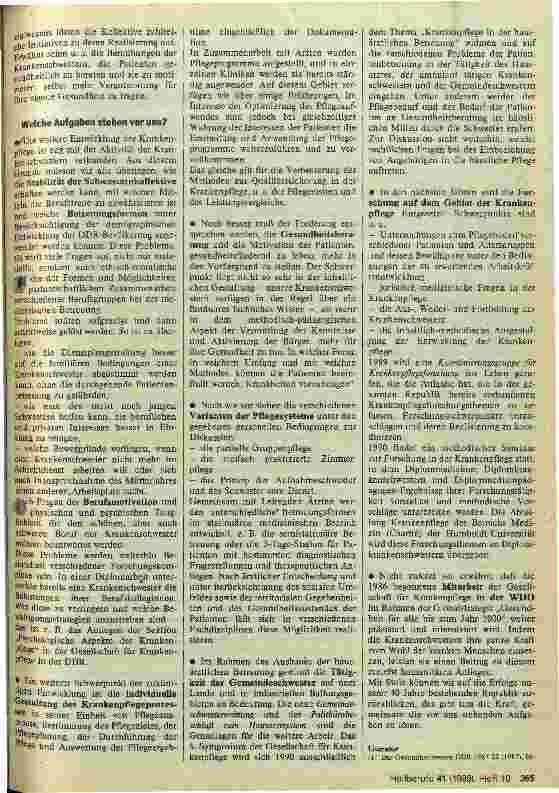 Vorschauseite 2: Stand und Perspektiven der Entwicklung der Krankenpflege in der DDR