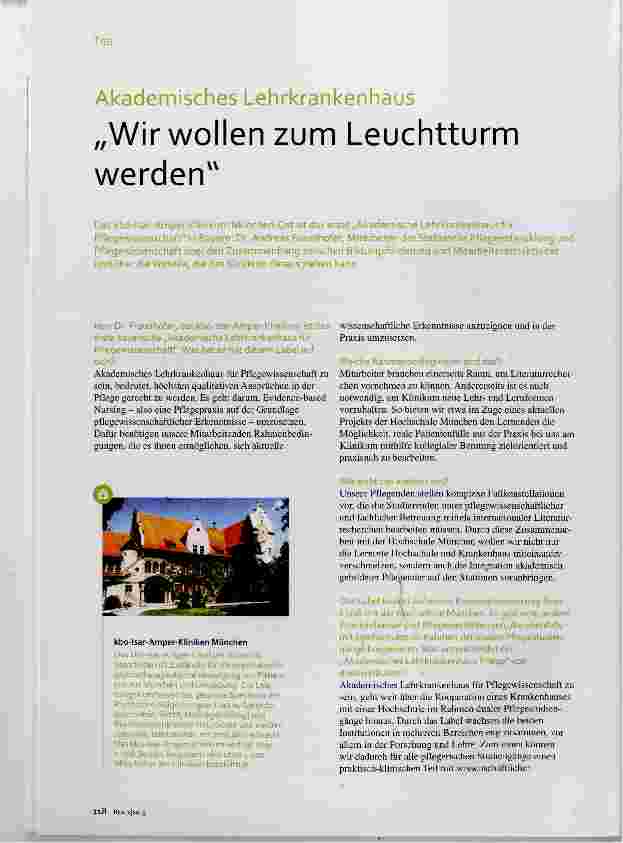 Vorschauseite 1: Akademisches Lehrkrankenhaus Wir wollen zum Leuchtturm werden