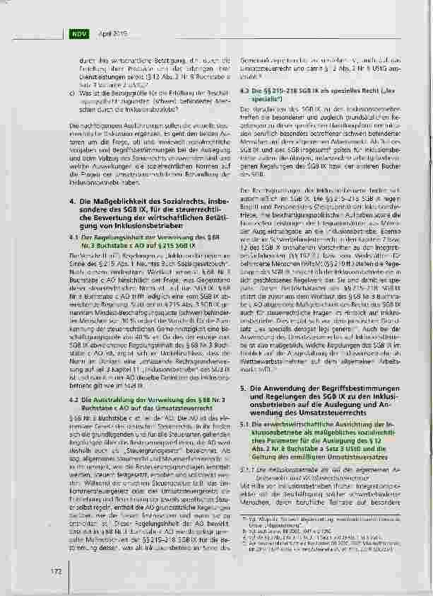 Vorschauseite 3: Der ermäßigte Umsatzsteuersatz für Inklusionsbetriebe im Sinne des SGB IX sozialrechtliche Aspekte Teil 1
