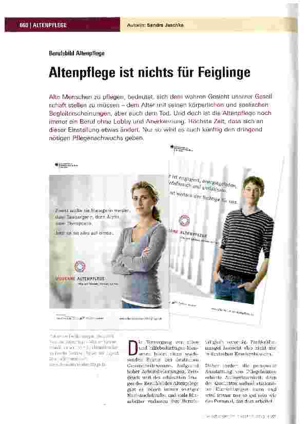 Vorschauseite 1: Altenpflege ist nichts für Feiglinge
