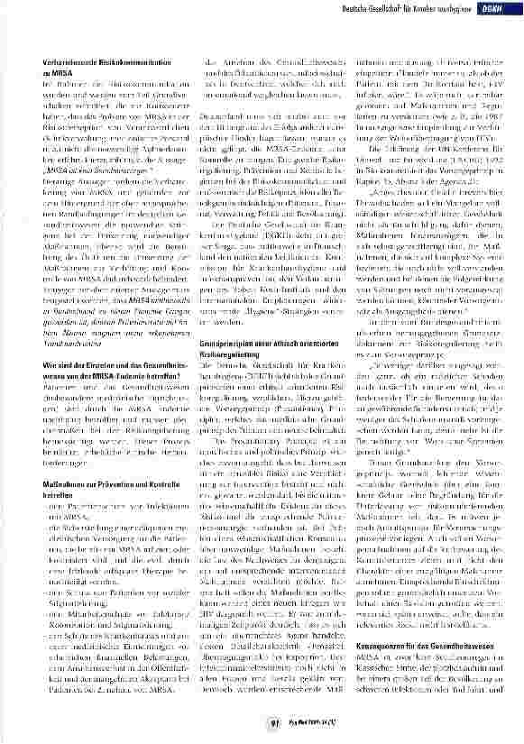 Vorschauseite 2: Umsetzung der MRSA-Empfehlung der KRINKO von 1999 -Aktuelle Hinweise des Vorstands der DGKH
