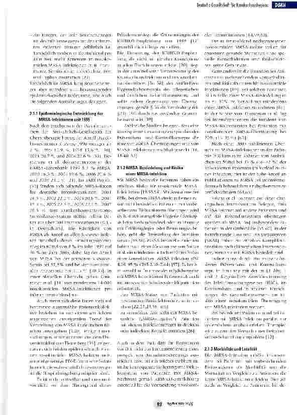 Vorschauseite 4: Umsetzung der MRSA-Empfehlung der KRINKO von 1999 -Aktuelle Hinweise des Vorstands der DGKH