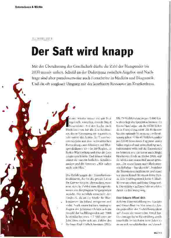 Vorschauseite 1: Der Saft wird knapp