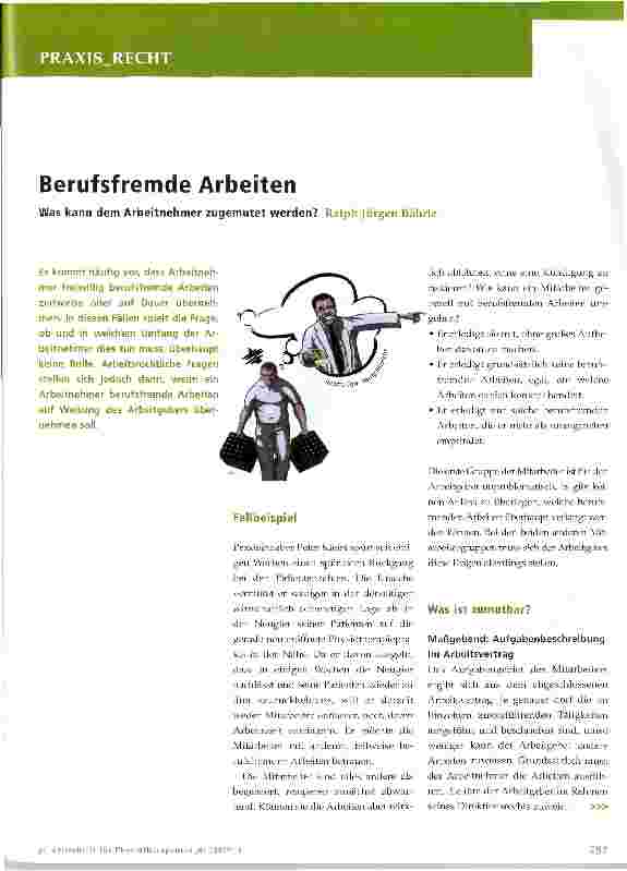 Vorschauseite 1: Berufsfremde Arbeiten