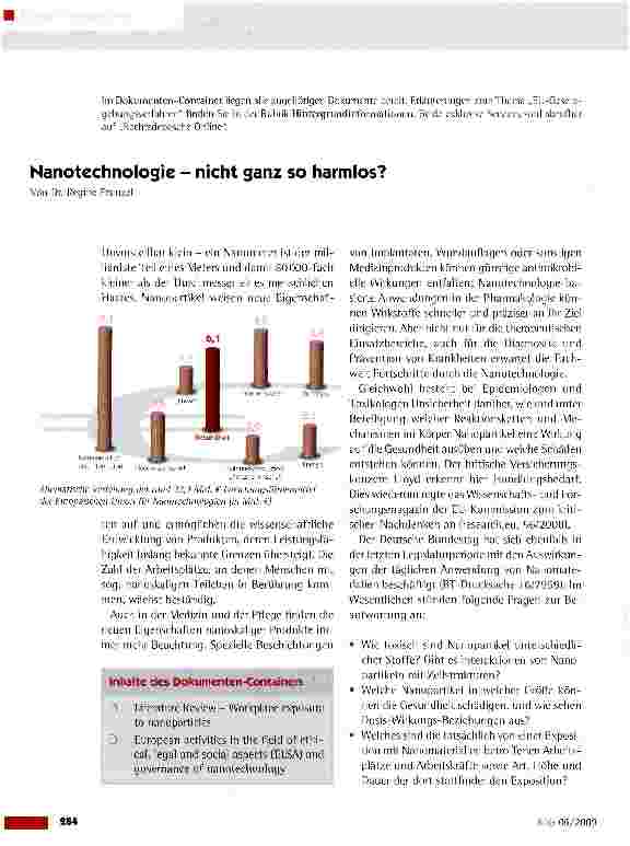Vorschauseite 1: Nanotechnologie - nicht ganz so harmlos?