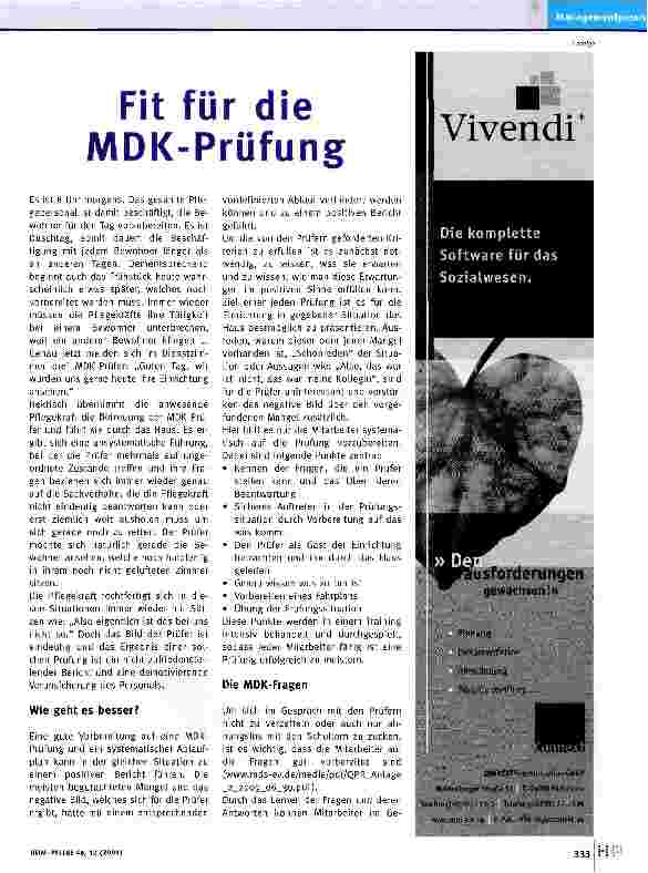 Vorschauseite 1: Fit für die MDK-Prüfung