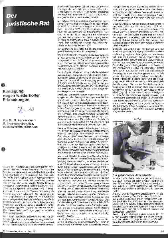 Vorschauseite 1: Kündigung wegen wiederholter Erkrankung