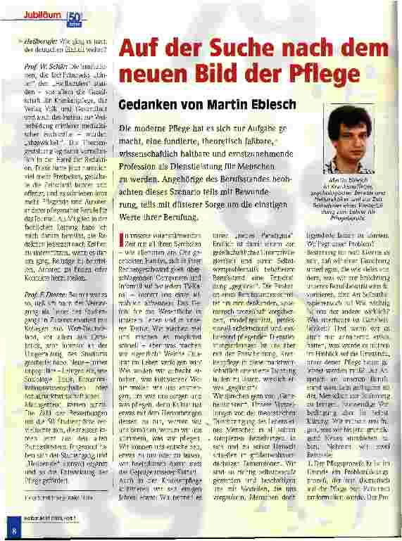 Vorschauseite 1: Auf der Suche nach dem neuen Bild der Pflege