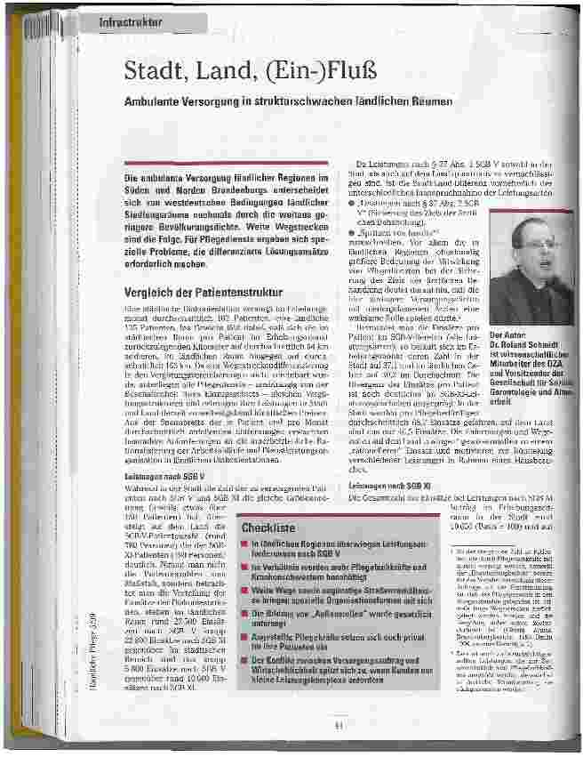Vorschauseite 1: Stadt, Land, (Ein-)Fluß Ambulante Versorgung in strukturschwachen ländlichen Räumen