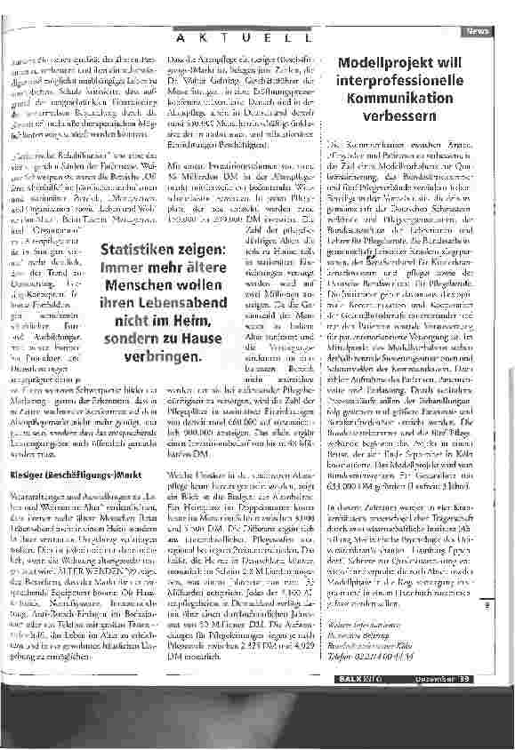 Vorschauseite 2: Dem Alter eine Chance geben Besuch der ÄLTER WERDEN 99 in Stuttgart