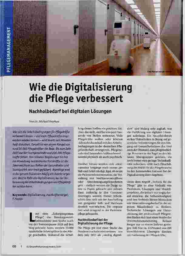 Vorschauseite 1: Wie die Digitalisierung die Pflege verbessert