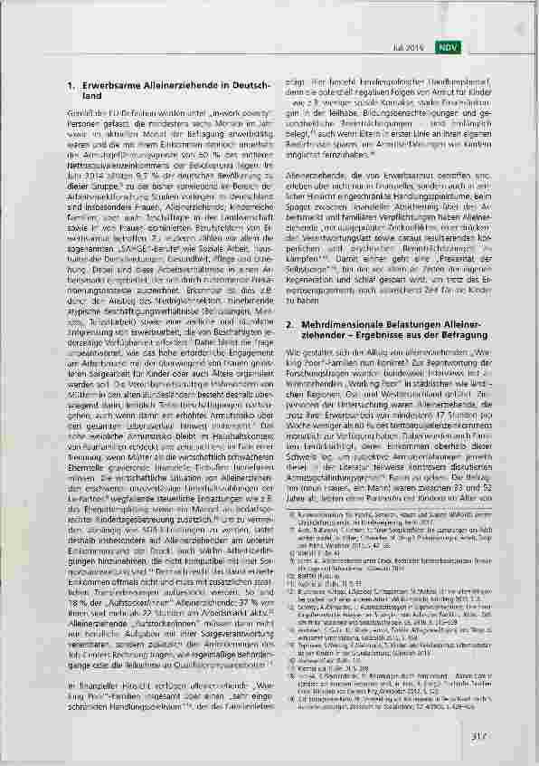 Vorschauseite 2: Kaum Geld, kaum Zeit, kaum Teilhabe mehrdimensionale Belastungen bei alleinerziehenden „Working Poor