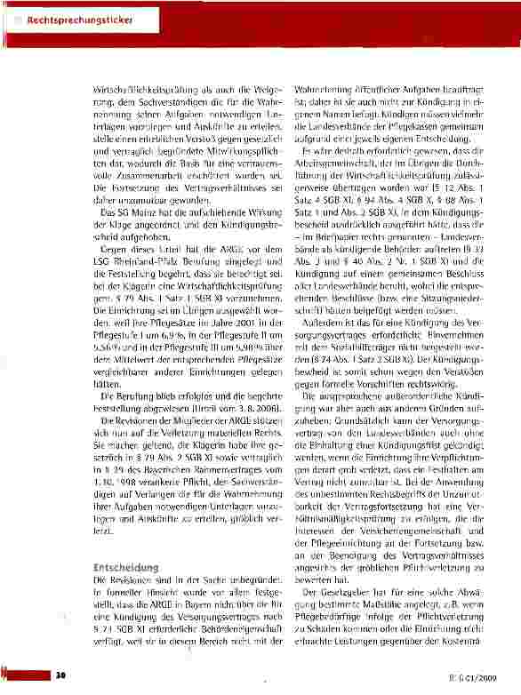 Vorschauseite 2: Kündigung des Versorgungsvertrages einer Seniorenpflegeeinrichtung