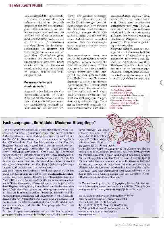 Vorschauseite 3: Genossenschaften in der PflegeVon der Gemeinschaft profitieren