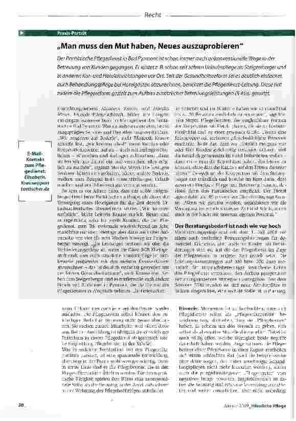 Vorschauseite 3: Gesundheitsund Pflegereform: Die für Pflegedienste relevanten Änderungen im ÜberblickDie Chancen der Reformen