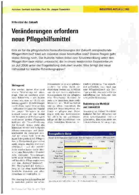Vorschauseite 1: Veränderungen erfordern neue Pflegehilfsmittel