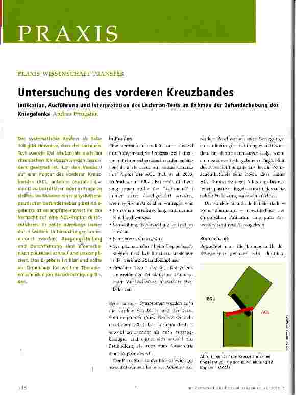 Vorschauseite 1: Untersuchung des vorderen Kreuzbandes