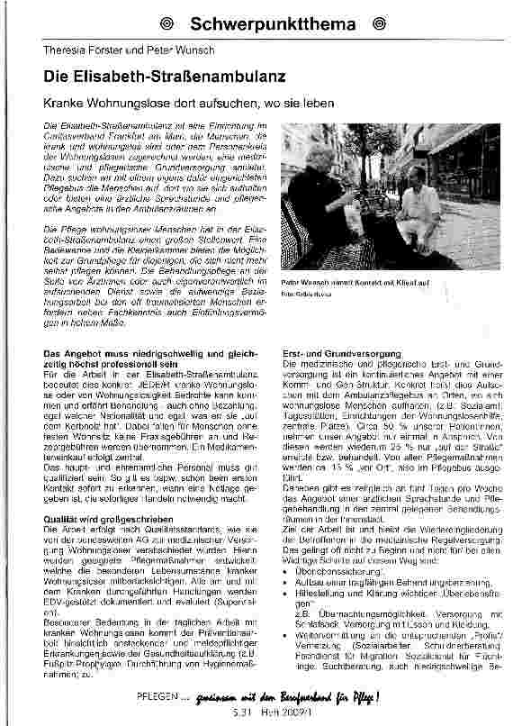 Vorschauseite 1: Die Elisabeth-Straßenambulanz